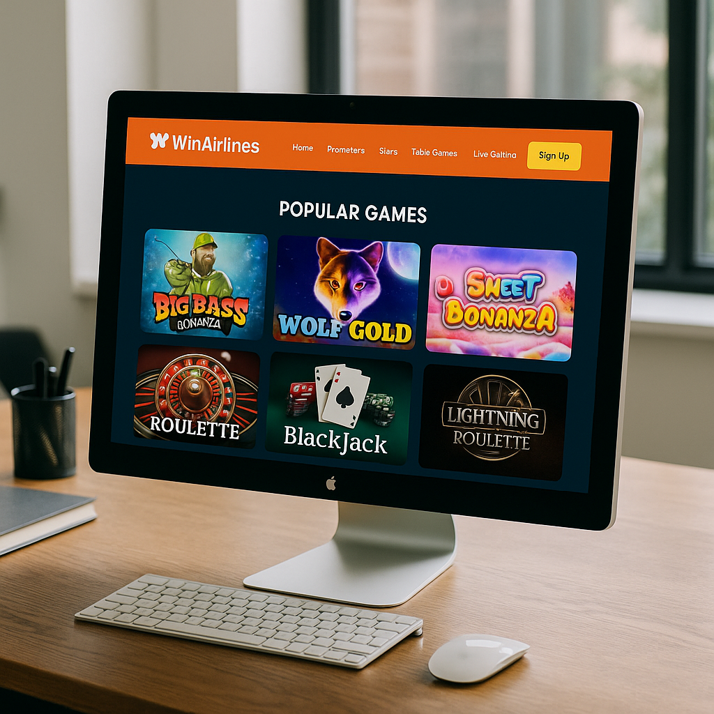 WinAirlines Casino - Desktop Site Design Interface